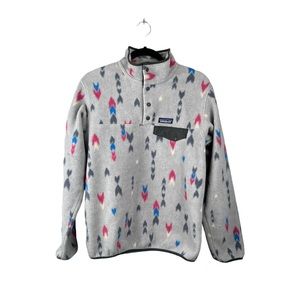 Patagonia Women’s Synchilla Snap-T Fleece Arrow Pullover Long Sleeve Gray Sz Med